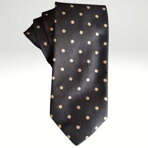 Grafton Co 1853 Black with Tan Polka Dots, Men's 100% Silk Tie